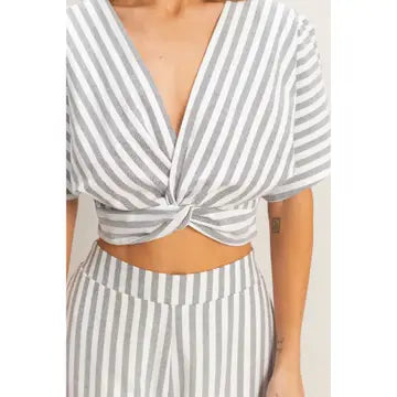 Hyfve Striped Twist Front Top & Pants
