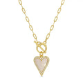 Splendid Iris Mother Of Pearl Heart Toggle Necklace