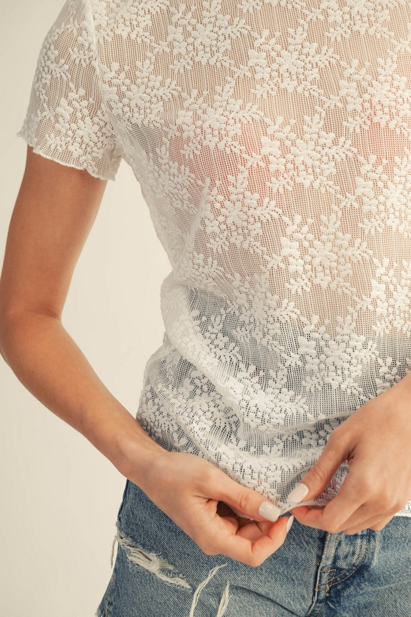 Jodifl Merrow Edge Detail Lace Top